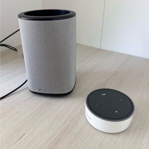 Amazon Echo Dot Smart Speaker Bundle — White Body with Black Top